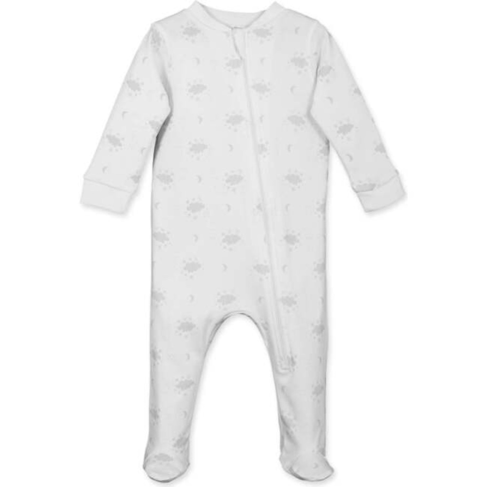 Zipper Footie - Night Sky on White